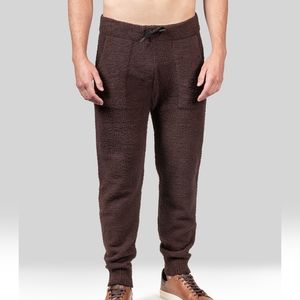 NWT Natori Man Espresso Brown Akio Cozy Fleece Chenille Knit Jogger Pant XXL